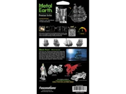 Model Kit Black Pearl Ship Black Version (Moderate Difficulty) Steel Model by Metal Earth