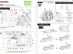 Model Kit Black Pearl Ship Black Version (Moderate Difficulty) Steel Model by Metal Earth