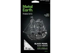 Model Kit Black Pearl Ship Black Version (Moderate Difficulty) Steel Model by Metal Earth
