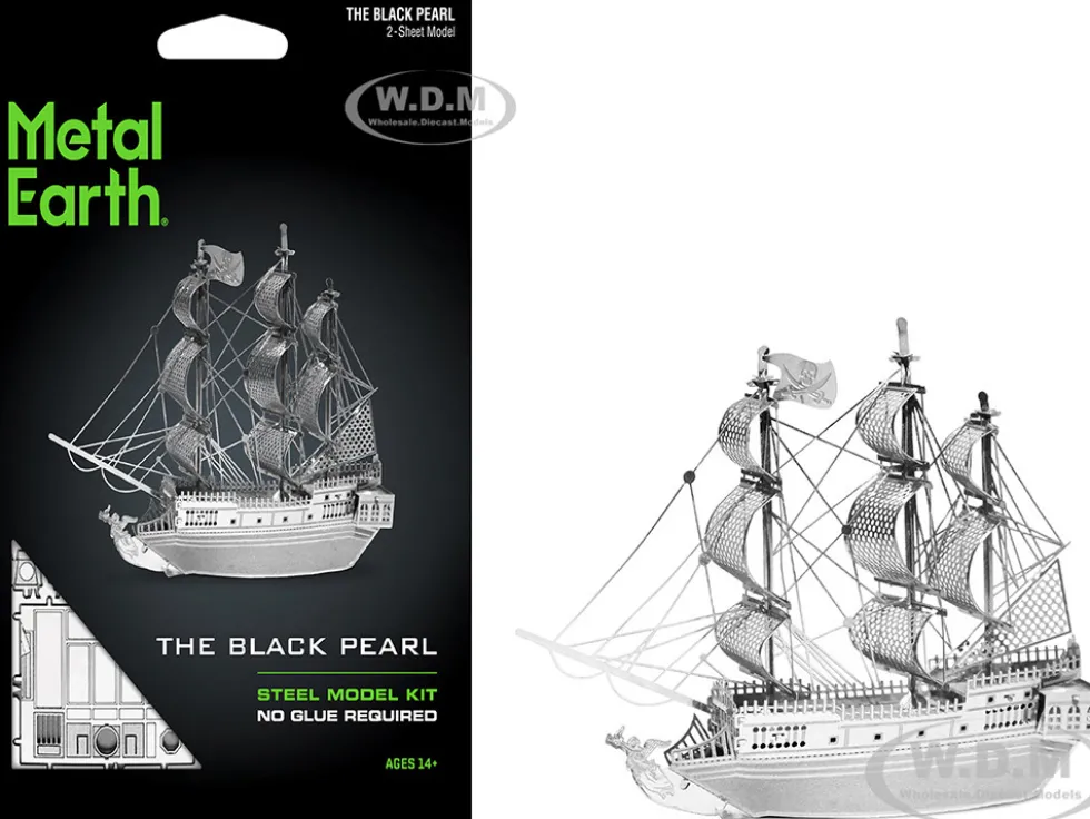 Model Kit Black Pearl Ship (Moderate Difficulty) Steel Model by Metal Earth