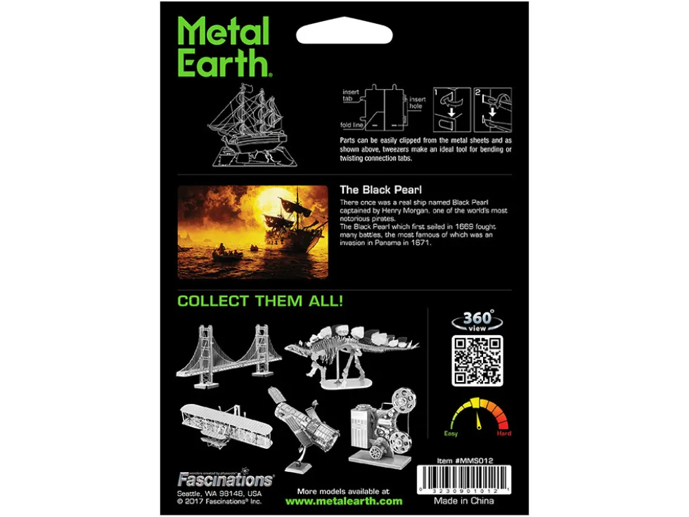 Model Kit Black Pearl Ship (Moderate Difficulty) Steel Model by Metal Earth