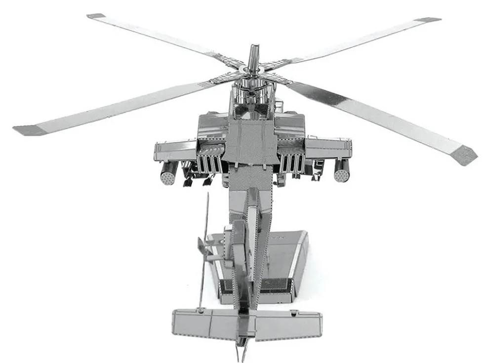 Model Kit Boeing AH-64 Apache Attack Helicopter (Moderate Difficulty) Steel Model by Metal Earth