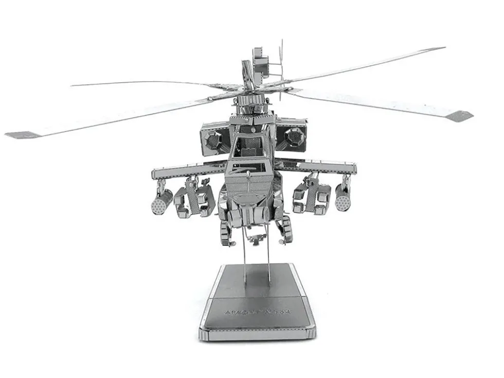Model Kit Boeing AH-64 Apache Attack Helicopter (Moderate Difficulty) Steel Model by Metal Earth