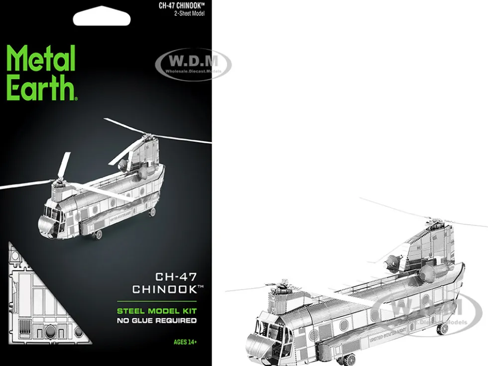 Model Kit Boeing CH-47 Chinook Transport Helicopter (Moderate Difficulty) Steel Model by Metal Earth