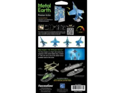Model Kit Boeing F/A-18 Super Hornet Fighter Aircraft "Blue Angels #5" United States Navy (Challenging Difficulty) Steel Model by Metal Earth