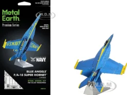 Model Kit Boeing F/A-18 Super Hornet Fighter Aircraft "Blue Angels #5" United States Navy (Challenging Difficulty) Steel Model by Metal Earth