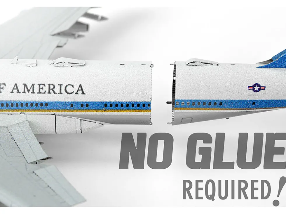 Model Kit Boeing 747 Transport Aircraft "Air Force One Presidential Plane" United States Air Force (Moderate Difficulty) Steel Model by Metal Earth