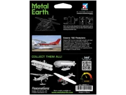 Model Kit Cessna 182 Floatplane White and Red (Moderate Difficulty) Steel Model by Metal Earth