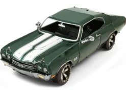 Model Kit 1970 Chevrolet Chevelle SS Green with White Stripes (Challenging Difficulty) Steel Model by Metal Earth