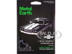 Model Kit 1970 Chevrolet Chevelle SS Green with White Stripes (Challenging Difficulty) Steel Model by Metal Earth