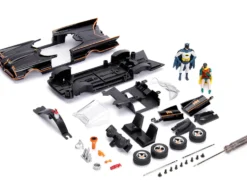 Model Kit Classic Batmobile Black Batman Diecast Figure Batman 1966-1968 TV Series Build N' Collect 1/24 Diecast Model Car Jada 30873