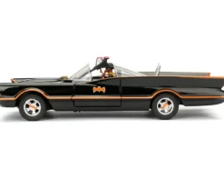 Model Kit Classic Batmobile Black Batman Diecast Figure Batman 1966-1968 TV Series Build N' Collect 1/24 Diecast Model Car Jada 30873