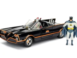 Model Kit Classic Batmobile Black Batman Diecast Figure Batman 1966-1968 TV Series Build N' Collect 1/24 Diecast Model Car Jada 30873