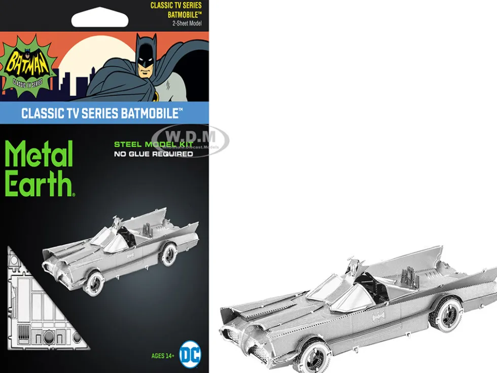 Model Kit 1966 Classic TV Series Batmobile "Batman" (1966) TV Series (Challenging Difficulty) Steel Model by Metal Earth