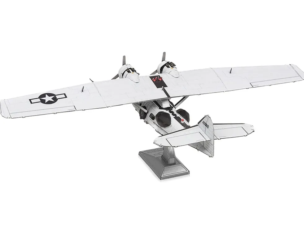 Model Kit Consolidated PBY Catalina Amphibious Aircraft "Miss Pick Up" United States Army Air Forces (Moderate Difficulty) Steel Model by Metal Earth