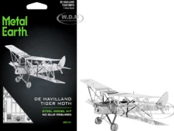 Model Kit De Havilland Tiger Moth Trainer Aircraft (Moderate Difficulty) Steel Model by Metal Earth