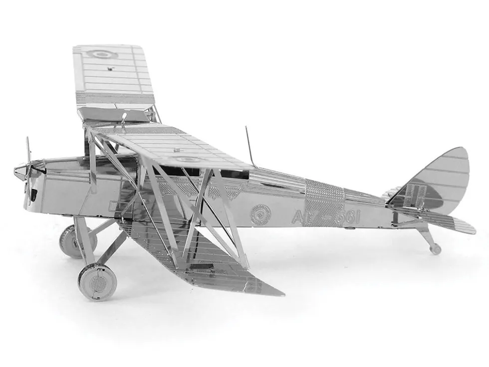 Model Kit De Havilland Tiger Moth Trainer Aircraft (Moderate Difficulty) Steel Model by Metal Earth
