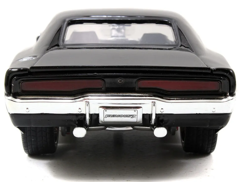 Model Kit Dodge Charger R/T Black and Dom Diecast Figure "Fast & Furious" Movie "Build N' Collect" Series 1/24 Diecast Model Car by Jada