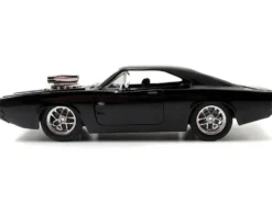 Model Kit Dodge Charger R/T Black and Dom Diecast Figure