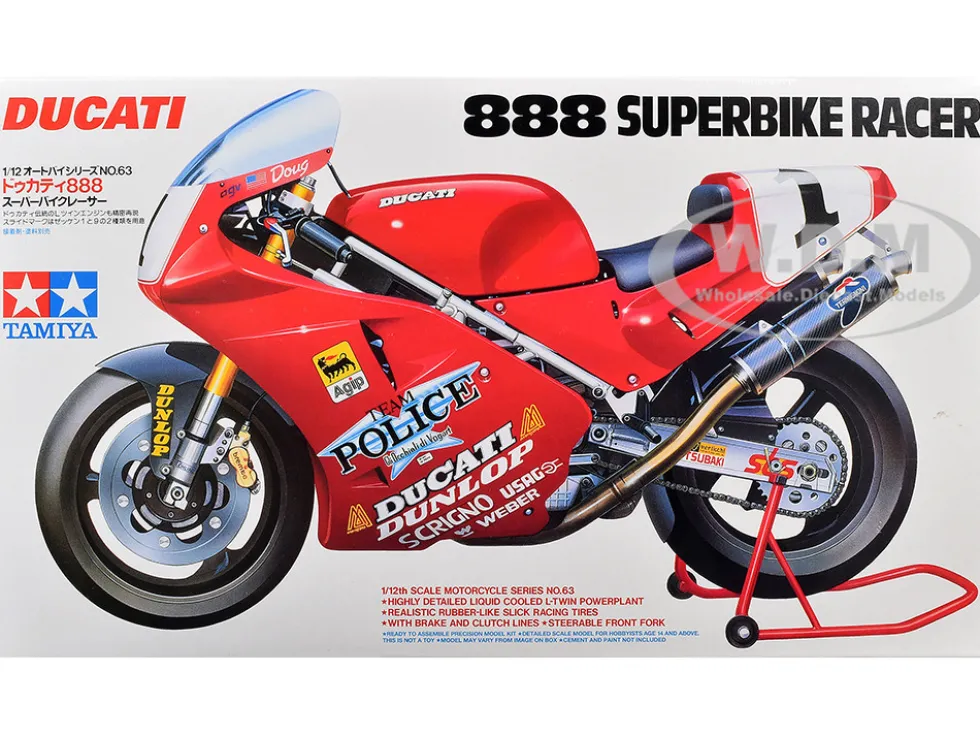 Model Kit Ducati 888 Superbike Racer Motorcycle 1/12 Scale Model by Tamiya