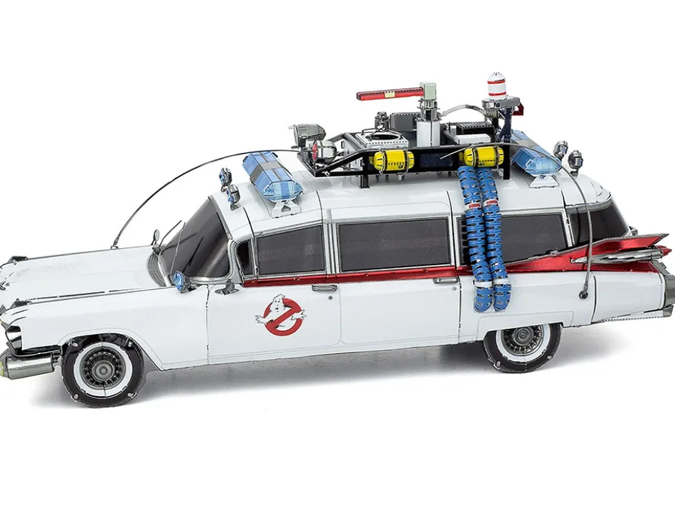 Model Kit Ecto-1 Car White "Ghostbusters" (1984) Movie (Challenging Difficulty) Steel Model by Metal Earth