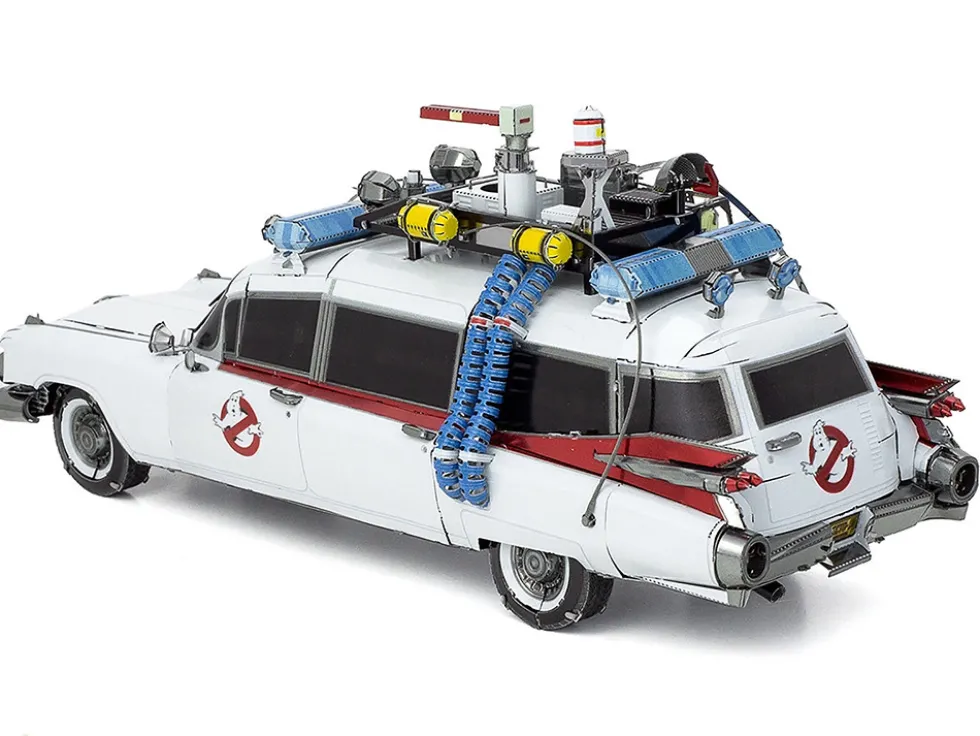 Model Kit Ecto-1 Car White "Ghostbusters" (1984) Movie (Challenging Difficulty) Steel Model by Metal Earth