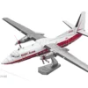Model Kit Fairchild F-27 Commercial Aircraft "Pacific Alaska" White with Red Stripes (Moderate Difficulty) Steel Model by Metal Earth