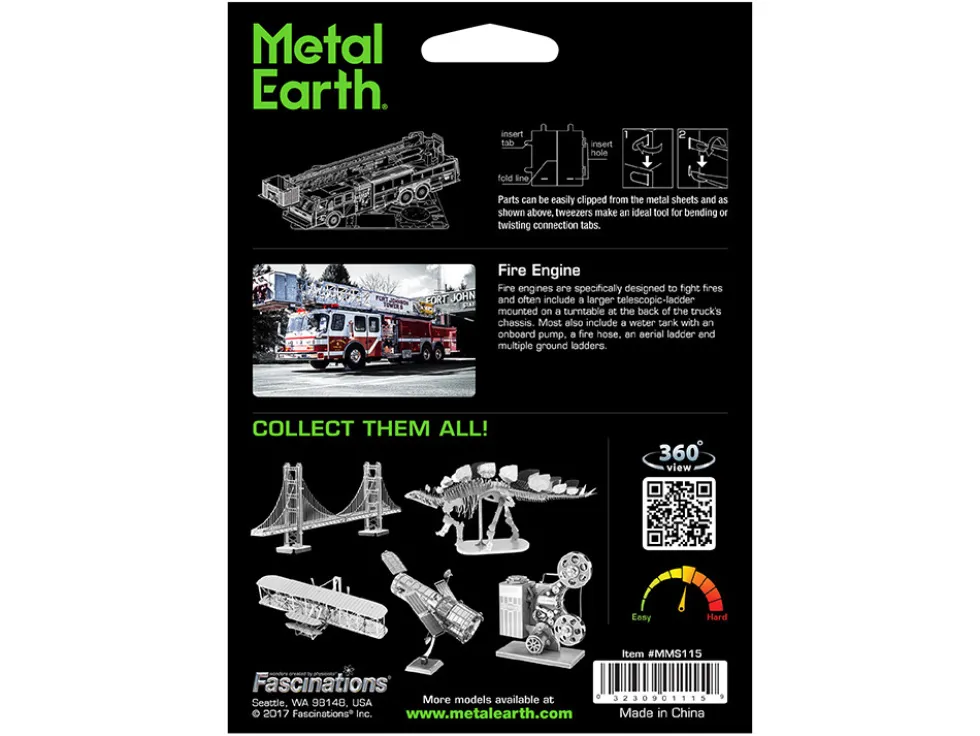 Model Kit Fire Engine "Fort Johnson Tower 6" (Moderate Difficulty) Steel Model by Metal Earth