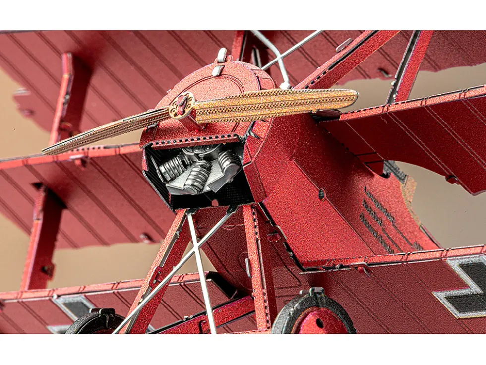Model Kit Fokker Dr.I Triplane Fighter Aircraft "Red Baron" German Air Force (Moderate Difficulty) Steel Model by Metal Earth