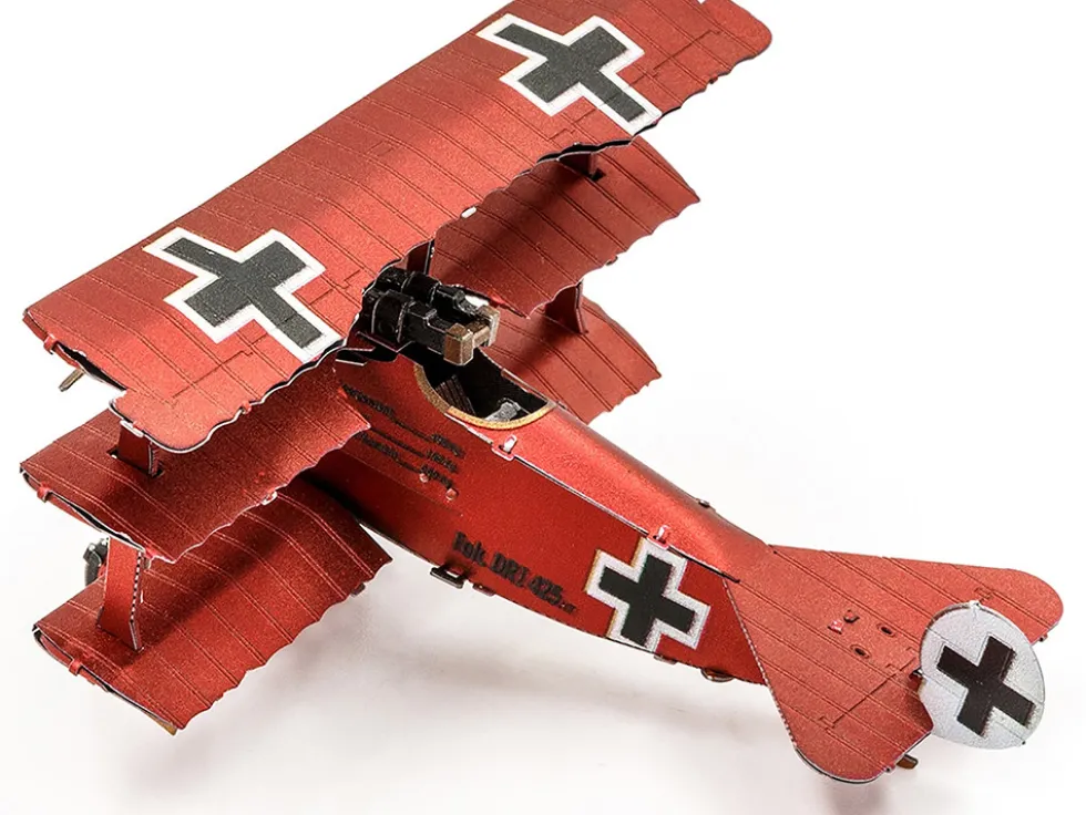 Model Kit Fokker Dr.I Triplane Fighter Aircraft "Red Baron" German Air Force (Moderate Difficulty) Steel Model by Metal Earth