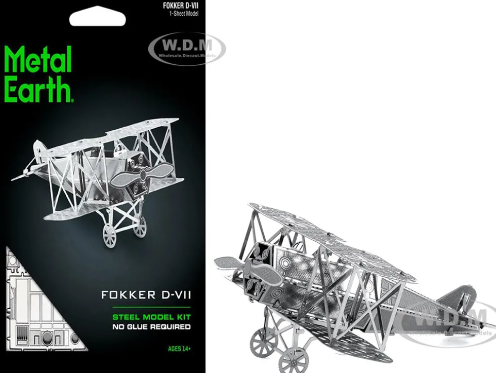 Model Kit Fokker D-VII Fighter Aircraft "Imperial German Army" (Easy Difficulty) Steel Model by Metal Earth