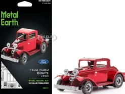 Model Kit 1932 Ford Coupe Red (Moderate Difficulty) Steel Model by Metal Earth