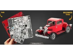 Model Kit 1932 Ford Coupe Red (Moderate Difficulty) Steel Model by Metal Earth