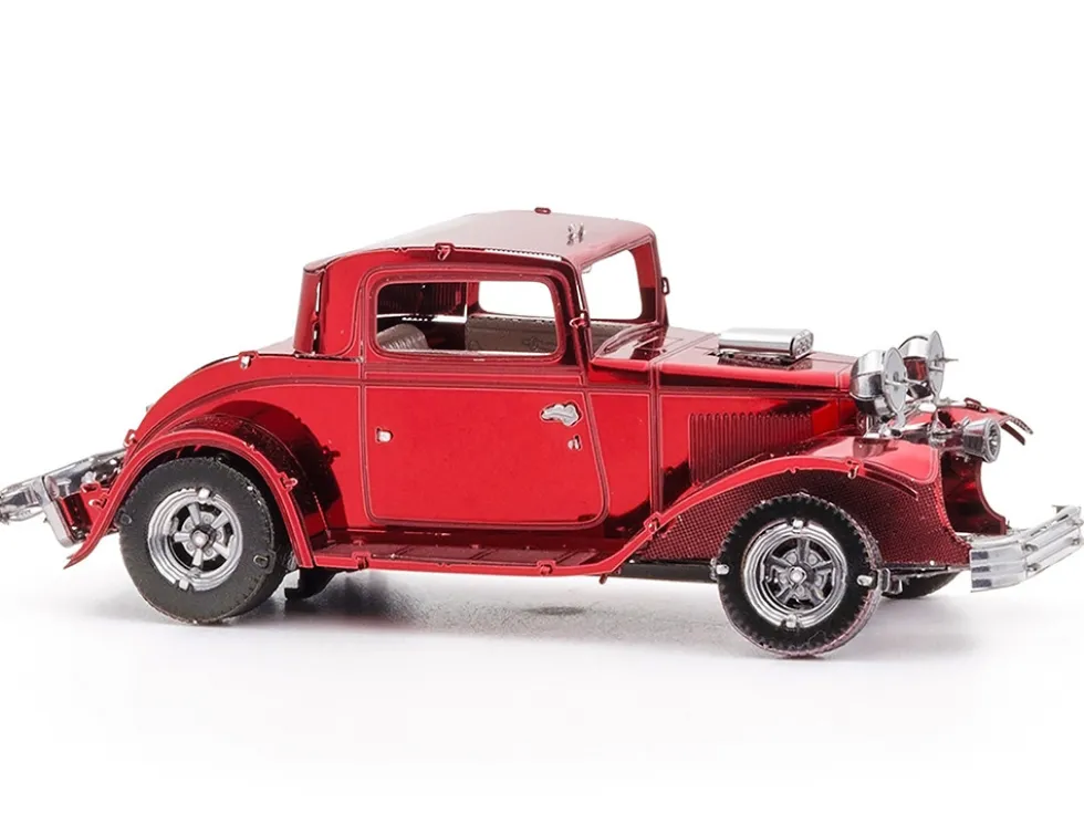 Model Kit 1932 Ford Coupe Red (Moderate Difficulty) Steel Model by Metal Earth
