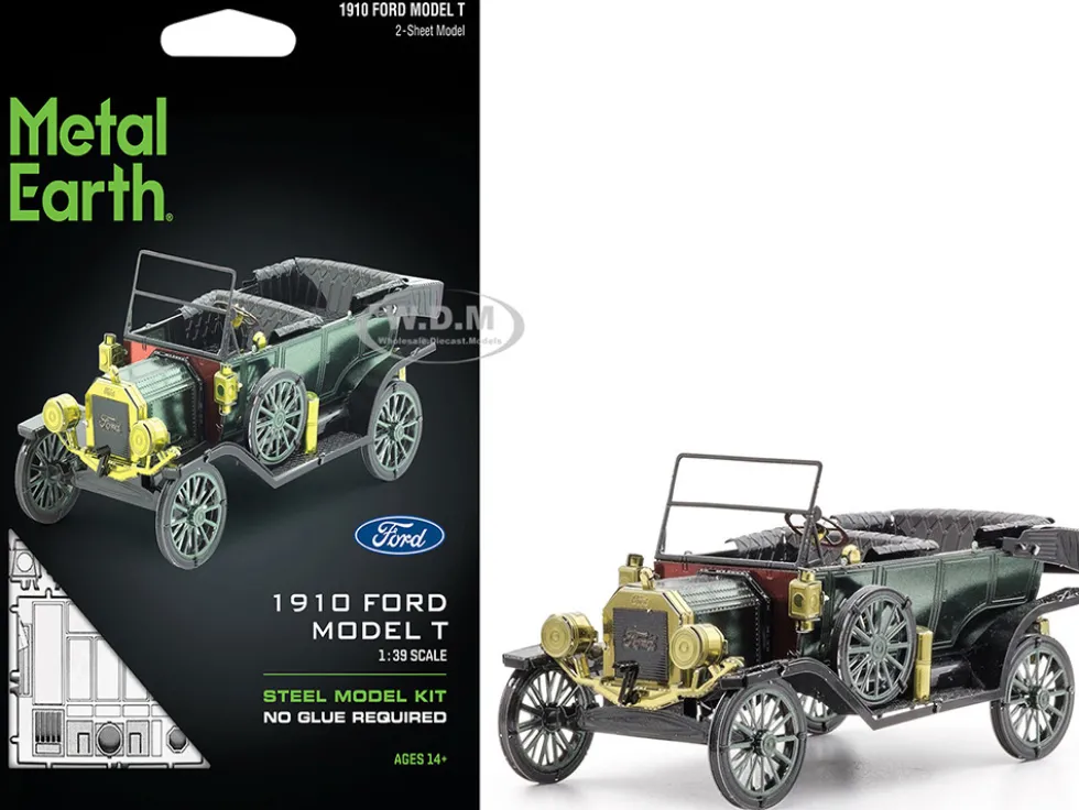 Model Kit 1910 Ford Model T Green (Moderate Difficulty) Steel Model by Metal Earth
