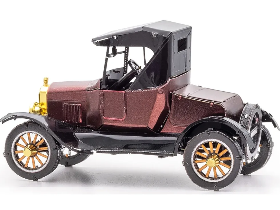 Model Kit 1925 Ford Model T Runabout Dark Red and Black (Moderate Difficulty) Steel Model by Metal Earth