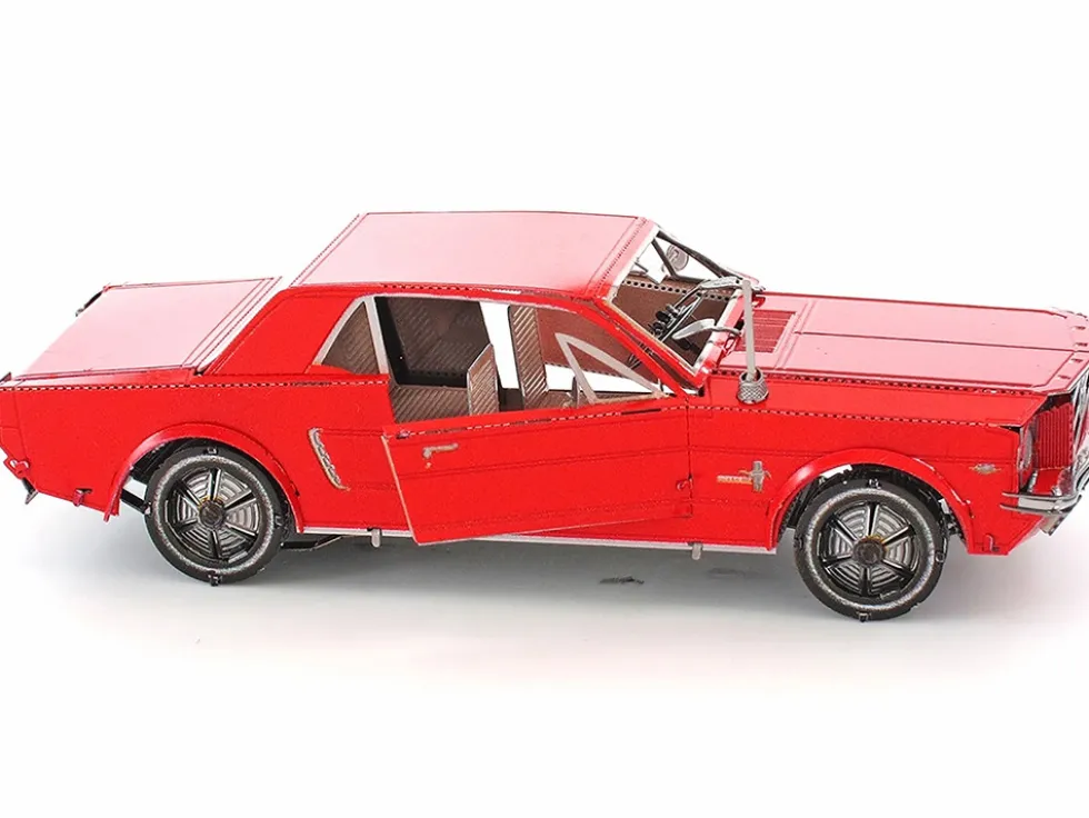 Model Kit 1965 Ford Mustang Red (Moderate Difficulty) Steel Model by Metal Earth