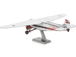 Model Kit Ford Trimotor Transport Aircraft White and Red (Moderate Difficulty) Steel Model by Metal Earth