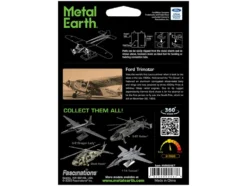 Model Kit Ford Trimotor Transport Aircraft White and Red (Moderate Difficulty) Steel Model by Metal Earth