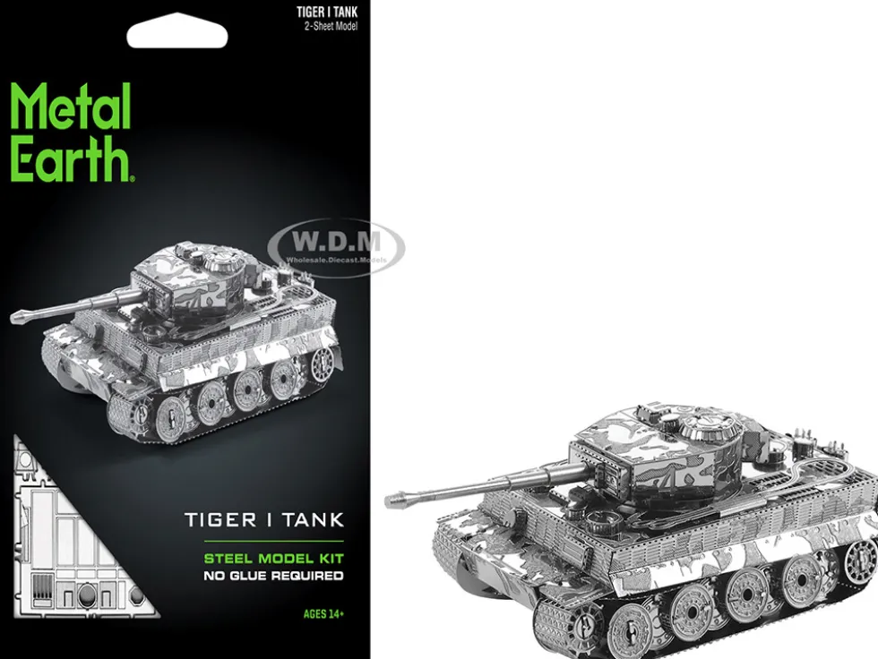 Model Kit German Tiger I Tank (Moderate Difficulty) Steel Model by Metal Earth