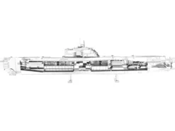 Model Kit German U-Boat Type XXI Submarine (Challenging Difficulty) Steel Model by Metal Earth