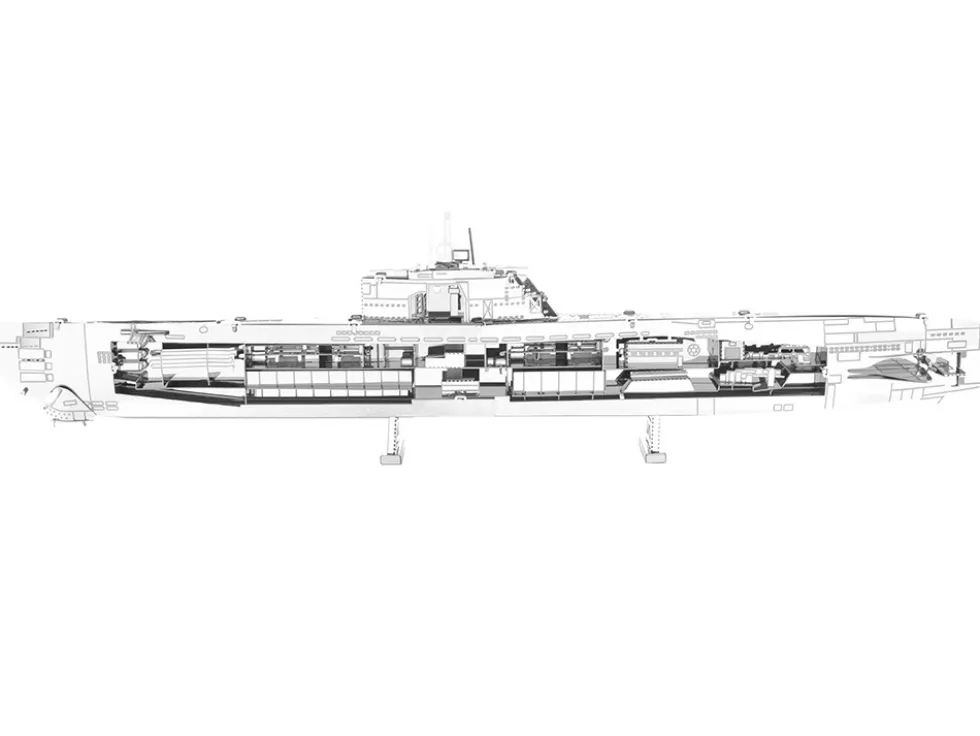 Model Kit German U-Boat Type XXI Submarine (Challenging Difficulty) Steel Model by Metal Earth