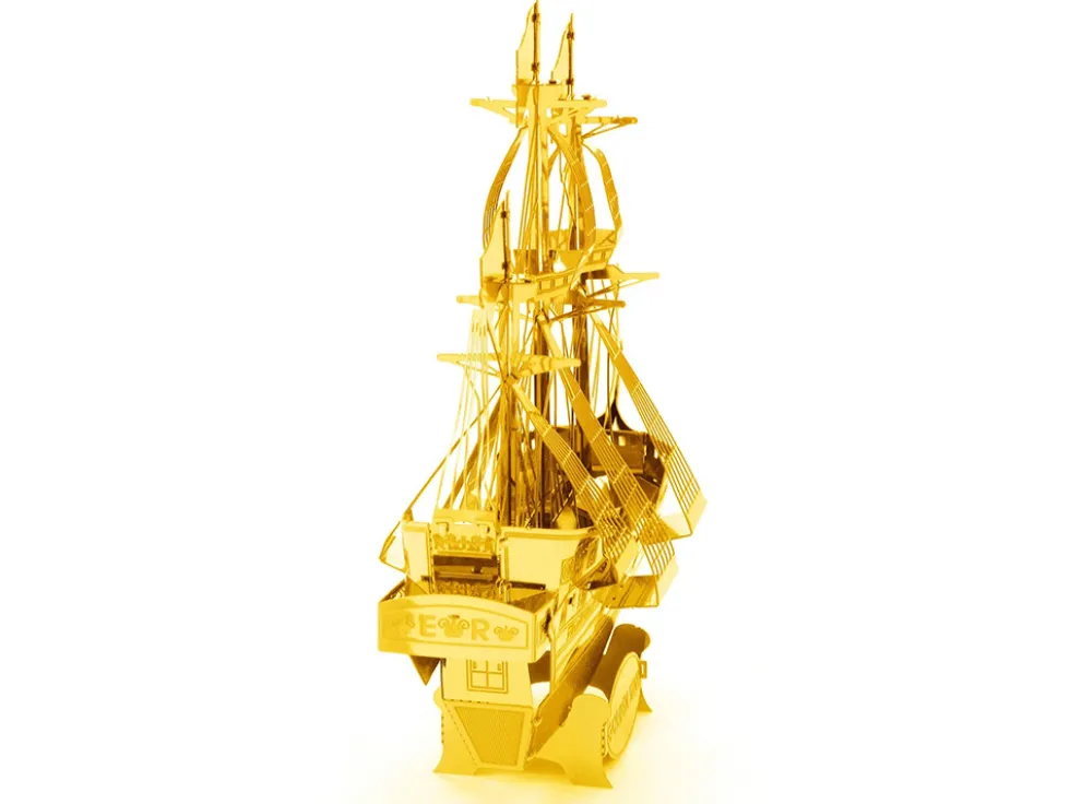 Model Kit Golden Hind Galleon Gold Version (Moderate Difficulty) Steel Model by Metal Earth