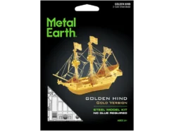 Model Kit Golden Hind Galleon Gold Version (Moderate Difficulty) Steel Model by Metal Earth
