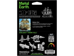 Model Kit Golden Hind Galleon Gold Version (Moderate Difficulty) Steel Model by Metal Earth