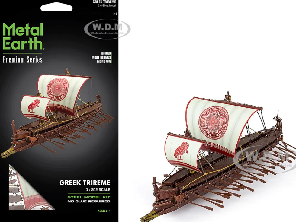 Model Kit Greek Trireme Warship (Expert Difficulty) Steel Model by Metal Earth