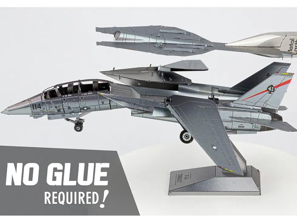 Model Kit Grumman F-14 Tomcat Fighter Aircraft "United States Navy" (Challenging Difficulty) Steel Model by Metal Earth
