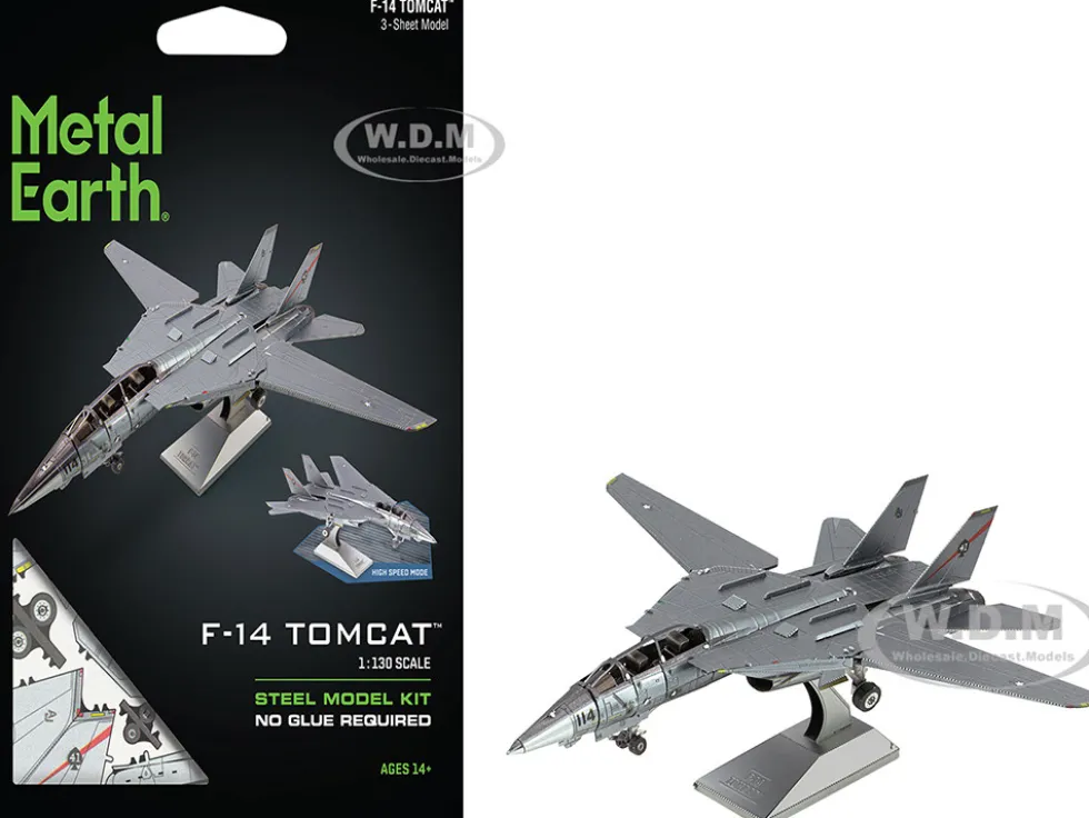 Model Kit Grumman F-14 Tomcat Fighter Aircraft "United States Navy" (Challenging Difficulty) Steel Model by Metal Earth