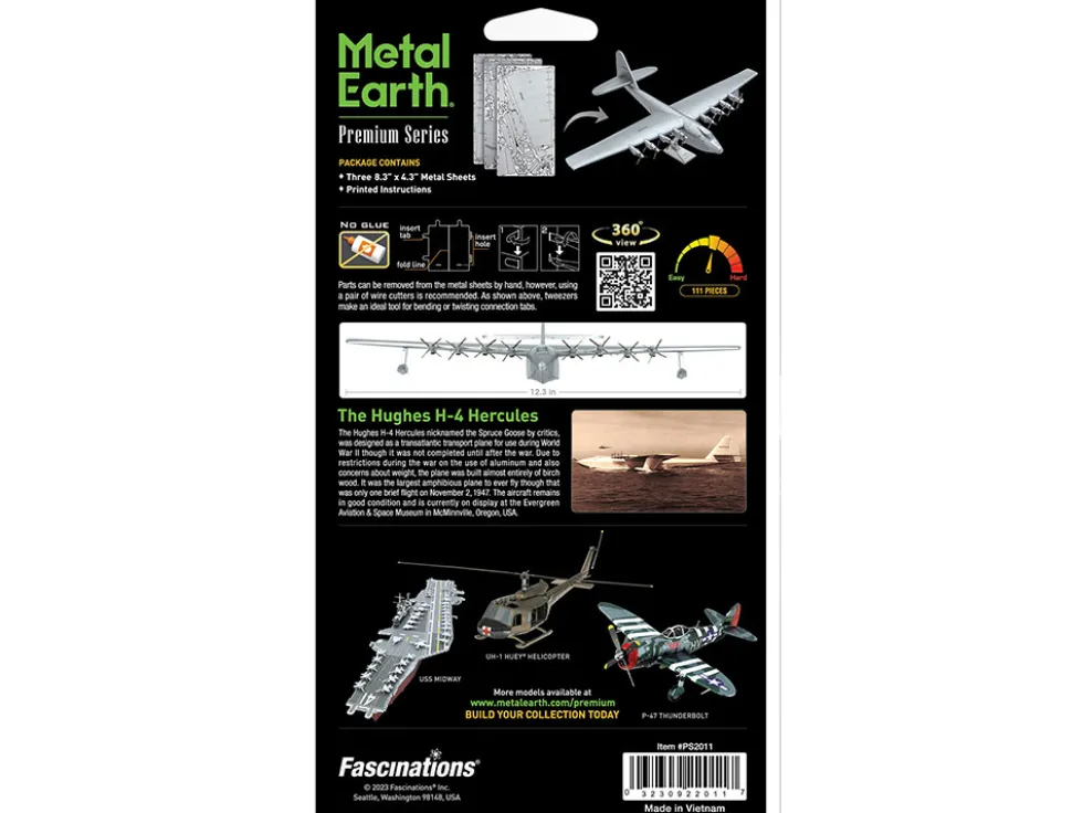 Model Kit Hughes H-4 Hercules Flying Boat "The Spruce Goose" (Moderate Difficulty) Steel Model by Metal Earth