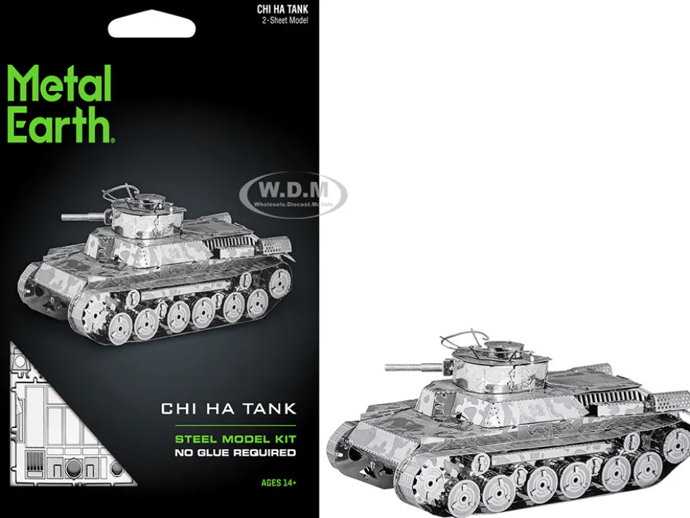 Model Kit Japanese Chi Ha Tank (Moderate Difficulty) Steel Model by Metal Earth
